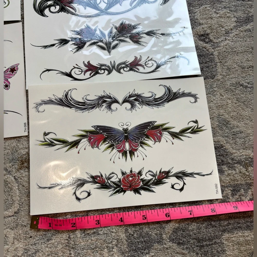 Floral and Heart Temporary Tattoo Set